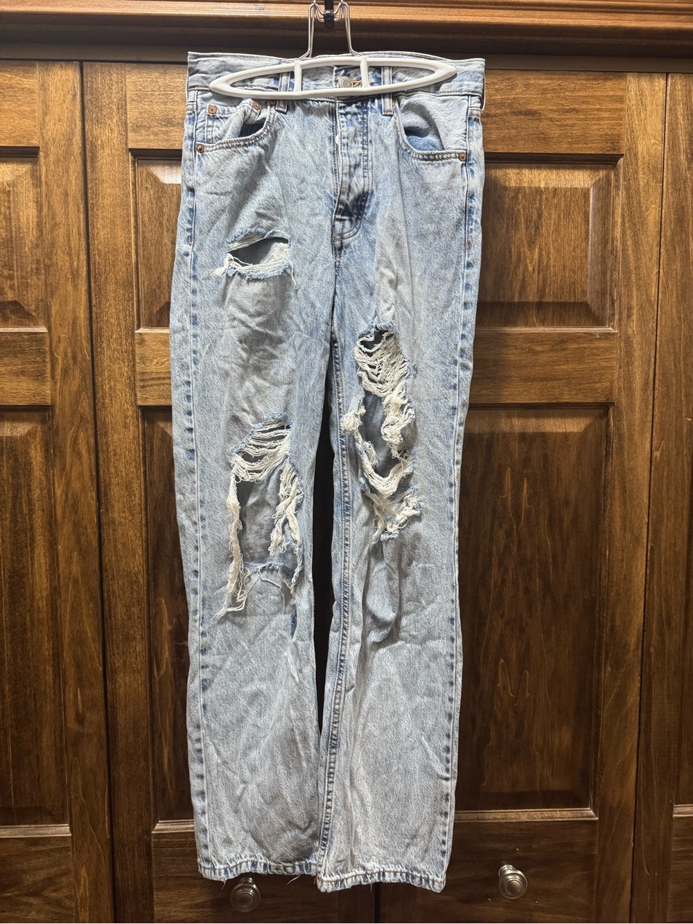 Aeropostale Light Blue Distressed Boyfriend Jeans